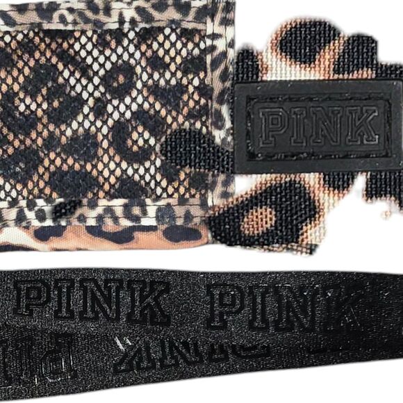 VS Pink Leopard Print Lanyard ID With Mesh Pocket Case Badge Holder - Picture 3 of 5